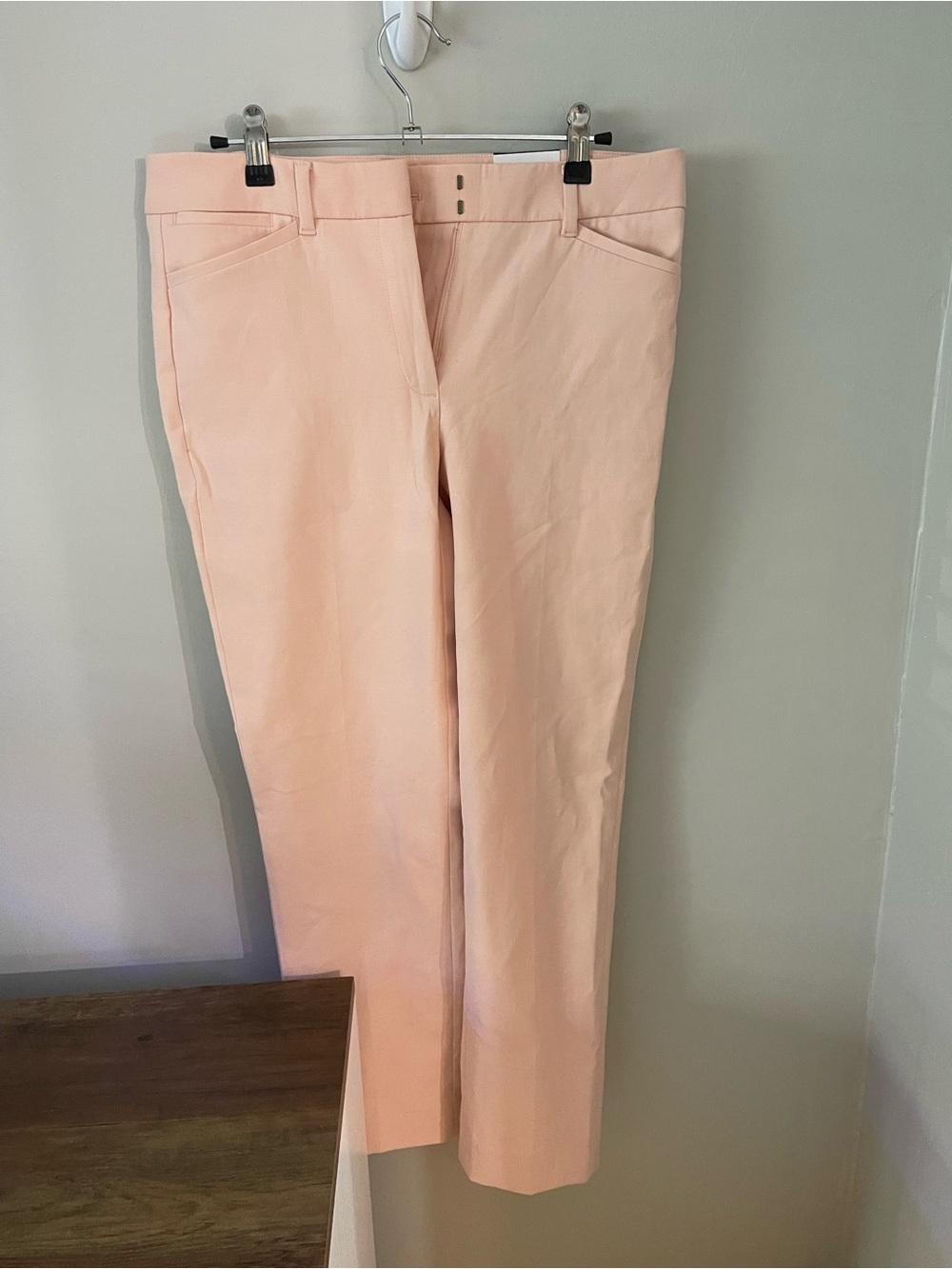 White House Black Market Peach Straight-Leg Pants